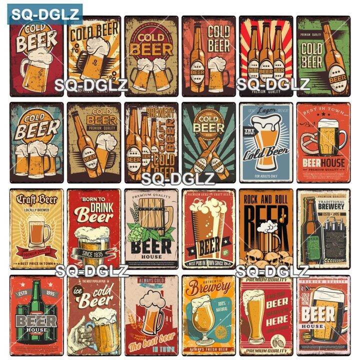 Craft Beer Metal Sign Vintage Plaque Tin Plate Wall Decor for Bar, Club ...