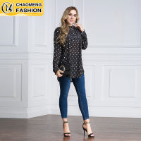 Fashion Chiffon Floral Print Polka Dot Muslim For Women Casual Tops Malaysia Turkey Arabic Islamic Clothing Shirt Blouse Mujer