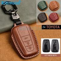 Leather Car Key Cover For Toyota Camry Prius Corolla C-HR CHR RAV4 Avalon Land Cruiser Prado 2018 2019 2020 Remote Fob