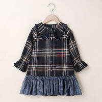 Baby Girl Dress  New Spring Baby Girls Clothes Cute Plaid Velvet Princess Party Frocks Fashion Kids Clothing Age 2 3 4 6 7