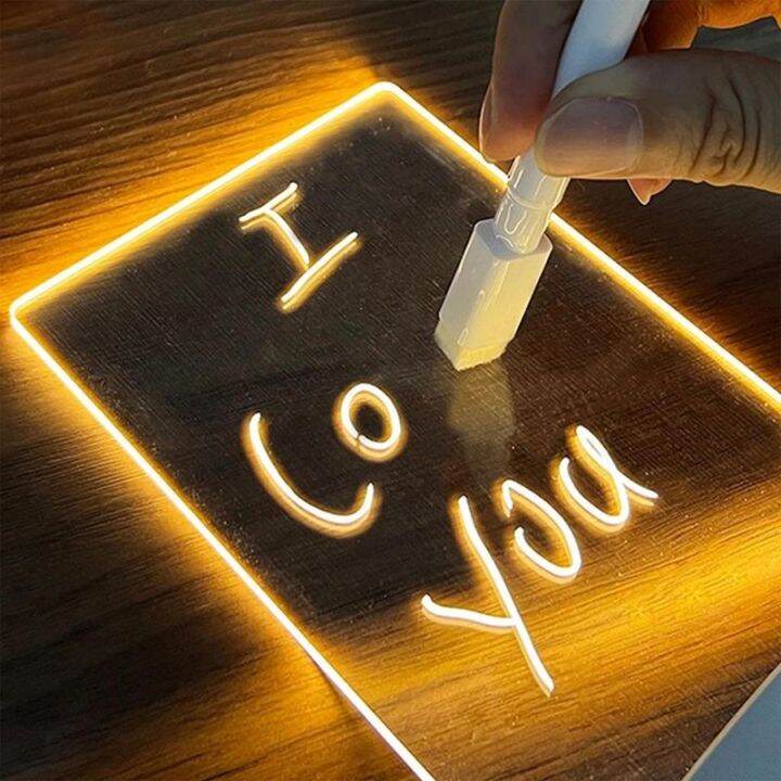 creative-transparent-usb-2d-acrylic-daily-note-board-with-pen-message-memo-board-with-stand-led-night-light-writing-pad-reminder