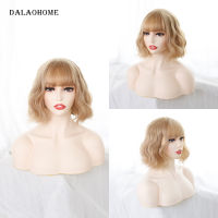 Dalaohome Synthetic Wig With Bang Water Wave Blonde Ombre Wigs For Woman Heat Resistant Fiber Natural Wavy Wig Hairs Lolita Hair