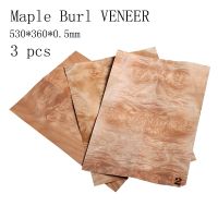 1/3PCSMaple Burl Guitar Veneer For Electric Bass Acoustic Guitars Original Wood MakeupBoard Guitar Making Material 480x360x0.5mm