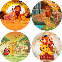 Lion King Simba รอบฉากหลังป่าเด็กวันเกิดภาพวงกลมพื้นหลัง Sunset Baby Shower แบนเนอร์โปสเตอร์ Covers