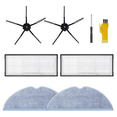 6 Pieces Replacement Accessories for Xiaomi Roborock S7 T7 Wipes Filters Black Side Brushes Vacuum Cleaner Spare Parts
