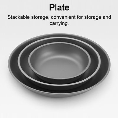 Ultralight Titanium Plate Outdoor Camping Dishes Metal Saucer Outdoor Tableware Picnic Plates Portable Cutlery Electrical Connectors