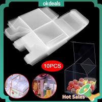 OKDEALS 10pcs General Display Storage Party Gift PVC Candy Box Clear Plastic Boxes Transparent Packaging Box Chocolate Bag