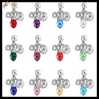 ZAIYE December Charm Beads Dangle Charms Chain กำไล Birthstone Heart Love