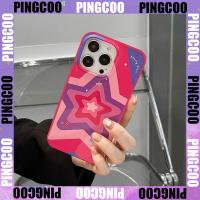 PingCoo - Candy Case For iPhone 14 13 12 11 Plus Pro Max XR TPU Soft Glossy Rose Pink Case Love Circle Camera Protection Shockproof Back Cover