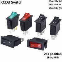 1PCS KCD3 Rocker Switch ON-OFF ON-OFF-ON 2 Position 3Pins Electrical equipment With Light Power Switch 16A 250V / 20A 125V AC