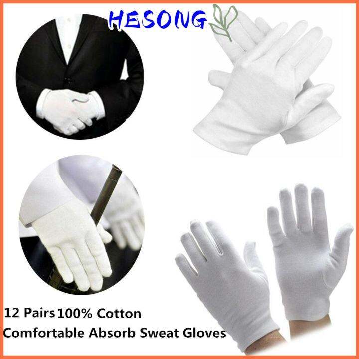 12 Pairs Cotton White Gloves 100 Cotton White Gloves Liners