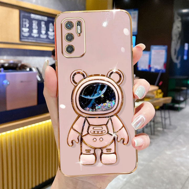 andyh-phone-case-for-xiaomi-redmi-note-10-5g-note-10t-5g-poco-m3-pro-4g-5g-poco-m3-poco-x3-gt-5g-6d-straight-edge-plating-astronauts-bracket-soft-luxury-high-quality-new-protection-design