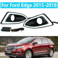 สำหรับ Ford Edge 2015-2018 LED ไฟวิ่งกลางวัน DRL ไฟตัดหมอกกรอบ Grille Daylights รถ Accessories