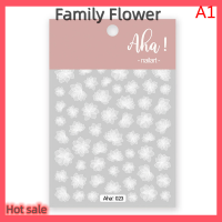 Family Flower Flash Sale 1pcs White Cloud NAIL Sticker/สติกเกอร์เล็บบางพิเศษสติกเกอร์ติดด้วยตนเอง