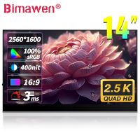 Bimawen 14นิ้วจอภาพแบบพกพา2K FHD จอแสดงผลภายนอก HDMI คีย์บอร์ดเกมพร้อมลำโพงคู่สำหรับแล็ปท็อป PC โทรศัพท์ Xbox PS4/5