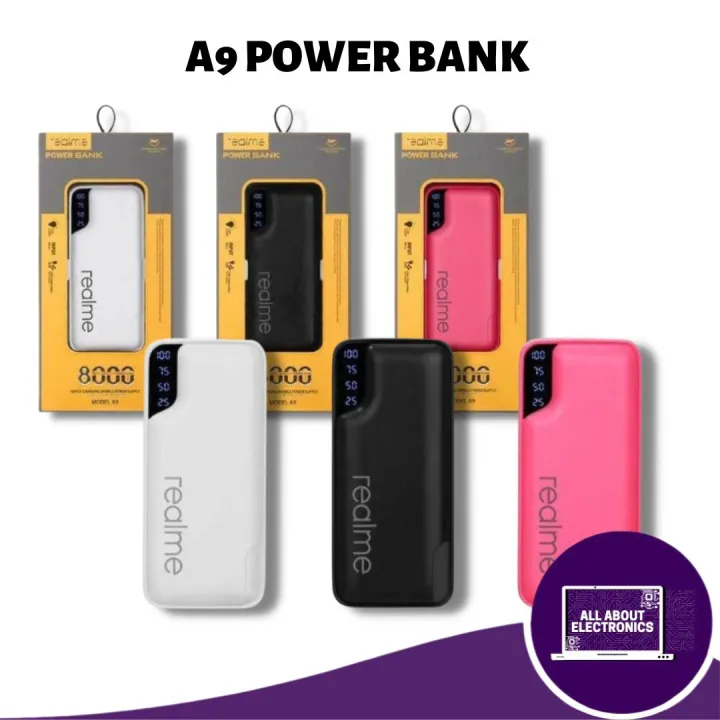 [Best Seller] Realme Power bank ModelA9 Fast Charging 1000mAh Capacity