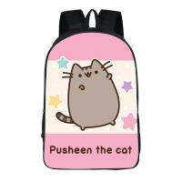 [ในสต็อก] Pusheen 16นิ้วกระเป๋าเป้สะพายหลังชั้นเดียวสำหรับวัยรุ่นชายหญิงการ์ตูนน่ารักพิมพ์นักเรียนกระเป๋าเป้สะพายหลังวัยรุ่น8-18Y ความสูงของ145เซนติเมตรข้างต้น