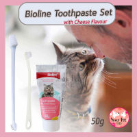 ชุดแปรงฟันสำหรับแมวโดยเฉพาะ ยาสีฟันแมว แปรงสีฟันแมว 50g. by Your Pet Shop Bioline Dental Hygiene for Cat