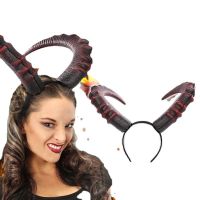 Women Men Adults Ox Horn Headband Cosplay Decor Hair Clip Xmas Halloween Headwear Hairband Props Demon Evil Gothic Handmade