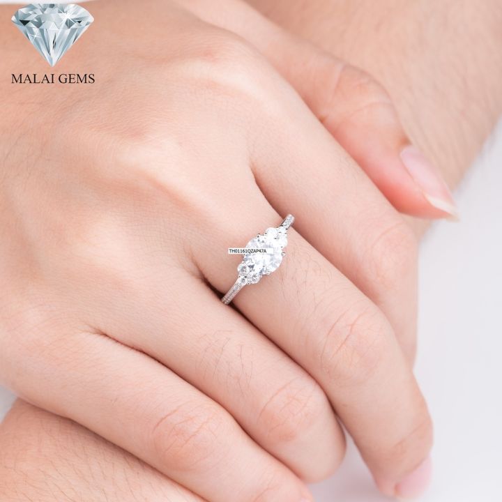 malai-gems-แหวนเพชร-เงินแท้-silver-925-เพชรสวิส-cz-เคลือบทองคำขาว-รุ่น-221-r19500-แถมกล่อง-ต่างหูczแหวนเงินแท้