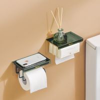 Toilet Paper Holder Shelf with Tray Kitchen Wall Hanging Punch-Free Toilet Paper Roll Holder Bathroom Accessories Toilet Roll Holders