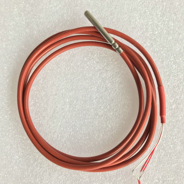 2-wire-pt1000-temperature-sensor-thermistor-silicone-gel-coated-1-5meters-probe-45mm-x-5mm-50-180-centigrade-rtds