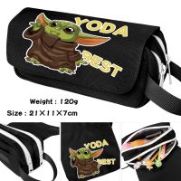 {New heat}KuLe✍ Yoda กล่องดินสอเด็กซูเปอร์ฮีโร่3D กล่องดินสอผ้าใบแบบยืดได้สองชั้นยืดได้สำหรับเด็ก,เครื่องเขียนในโรงเรียนความจุมาก