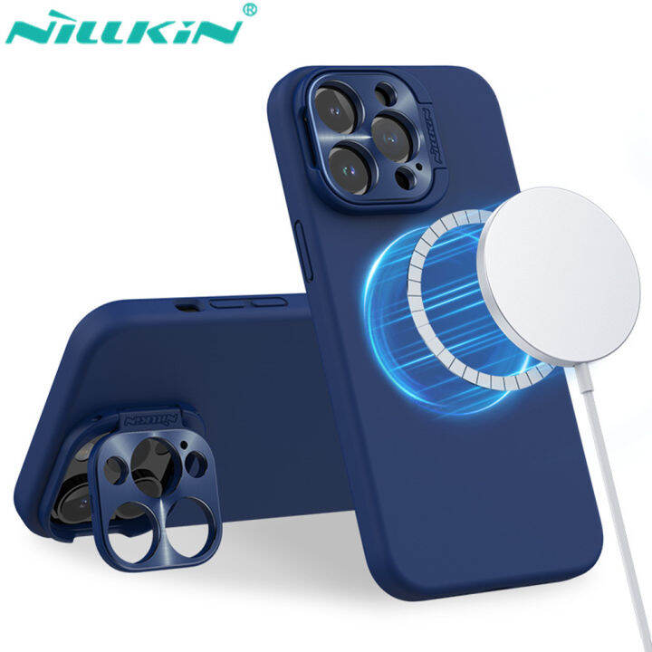 NILLKIN For iPhone 14 Pro Max Case Lens Wing Case Foldable Stand Lens Protection Soft