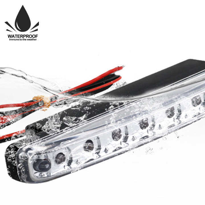 8-led-daytime-running-light-12v-ไฟหน้า-daylight-auto-daytime-running-light-drl-หมอกขับรถหลอดไฟ-singal-โคมไฟทนทาน-universal