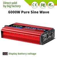 อินเวอร์เตอร์เพียวไซน์เวฟ6000W 7000W 8000W DC 12V/24Vtoac 220V หม้อแปลงพร้อมจอแสดงผล LED ไฟฟ้าในรถยนต์50HZ