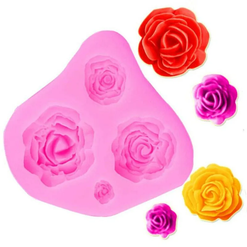 1pc Rose Design Candy Mold Rose Mold Silicone Jelly Soap 3D