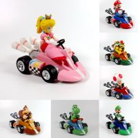 Kart Mario Gifts Super Princess Peach Pull Back Figure Car Pvc Toy Collection