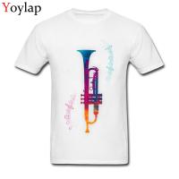 Simple Style Mens Tshirt 100 Cotton Tees Design White Crew Neck Clothes Trumpet