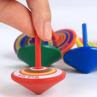 【DT】 3pcs Kids Mini Colorful Cartoon Wooden Gyro Toys Children Adult Relief Stress Desktop Spinning Top Educational Game  hot