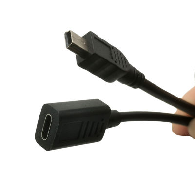 Type C USB 3.1หญิง5pin มินิ USB ชายชาร์จสายเคเบิลซิงค์ข้อมูลสายอะแดปเตอร์0.25เมตร
