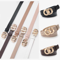 2021 New Fashion Solid Belt Women Men Uni Female PU Leather Material Metal Circle Buckle Casual Style Luxury nd Designer