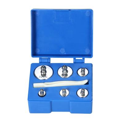 6pcs Weight 5g 10g 2x20g 50g 100g Grams Precision Calibration Weights Kit Set Total 200g with Tweezer for Balance Scale