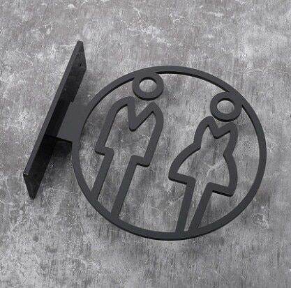 20X18cm 3D Side Mount Hollow Out Wc Door Signage Sticker Men Women Men ...