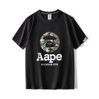 2023 NEWTrendy APE ผู้ชายแขนสั้นเสื้อยืดฤดูใบไม้ผลิและฤดูร้อน Ape จดหมายพิมพ์พรางสบายๆหลวมเสื้อกล้าม