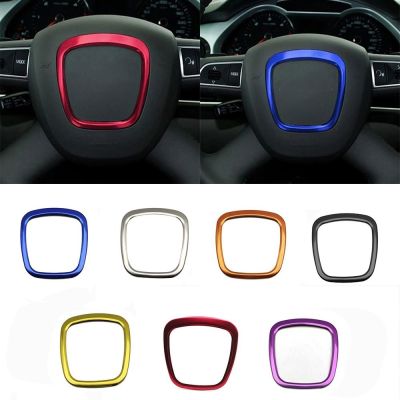 【YF】 Car Styling Steering Wheel Center Logo Covers Stickers Trim For Audi A4 B6 B7 B8 A6 C6 A5 Q7 Q5 A3 Interior Accessories