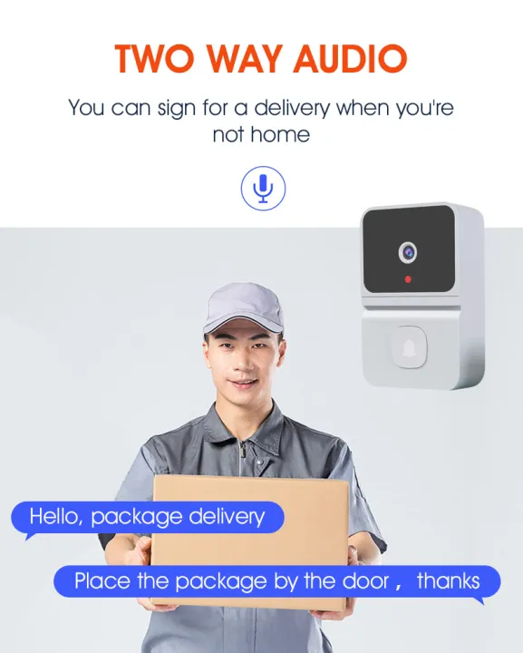 HXR Z30 Doorbell wireless WiFi Smart Visual door bell camera Door Bell for Home Intercom Remote VideoCall Rechargeable Night Version