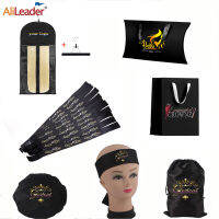 Alileader custom Hair Storage Bag With hangers，stain wig bags ,wig elastic band ,satin hair bonnets sleep caps