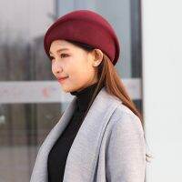 Japanese and Korean 100% Australia Wool Cloche Hat Irregular Newsboy Cap Lady Chic Berets Women Pillbox Caps Felt Fedora Hats