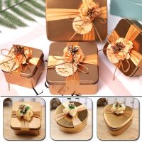 1pcs Party Storage Case Flower Decor Tinplate Gift Box Gold Candy Box Packaging Boxes  Small Boxes  Box Packaging Storage Boxes