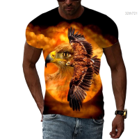 Fashion Mens Summer 2023 Summer 3D Organic Bird Print Casual T-shirt fashion versatile t-shirt