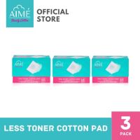 AIME สำลีแผ่น Less Toner Cotton Pad กิน Toner น้อยลงอ่อนโยนต่อผิว (3 กล่อง) (80 แผ่นกล่อง)