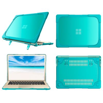 Microsoft Surface แล็ปท็อป Go1 2020/Go2 2022 Heavy Duty Hard Shell Case พร้อมขาตั้งพับสำหรับ Surface แล็ปท็อป Go1 2020/Go2 2022 12.4นิ้วพร้อมโลหะ Palm Rest Heat Disspation