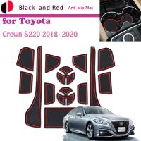 ❁☫ Rubber Door Groove Mat for Toyota Crown S220 2018 2019 2020 Cup Cushion Gate Slot Coaster Inner Dust-proof Anti-Slip Sticker Pad