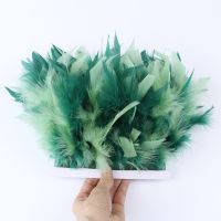 ❃ 1meter Dyed Green Turkey Feather Trim Fringe 4-6 inches Chandelle Plumas Fluffy for Crafts Needlework Wedding Dress Decoration