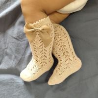 ◆✲  Children Girls Royal Style Bow Knee High Fishnet Socks Baby Toddler Bowknot In Tube Socks.Kid Hollow Out Sock Sox 0-3Y clothes